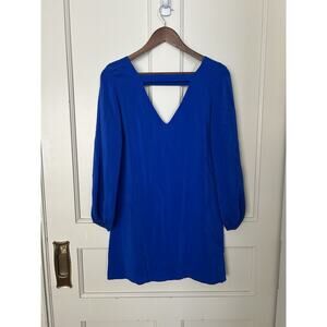 Amanda Uprichard Silk Shift Mini Dress Womens Size XS Blue Preppy Party Club